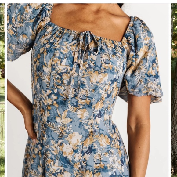 Baltic Born Floral Maxi Dress in Blue and Cream - Picture 3 of 9